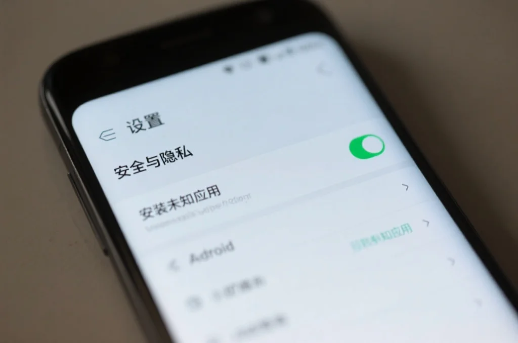 Android设备中允许未知来源安装的设置界面